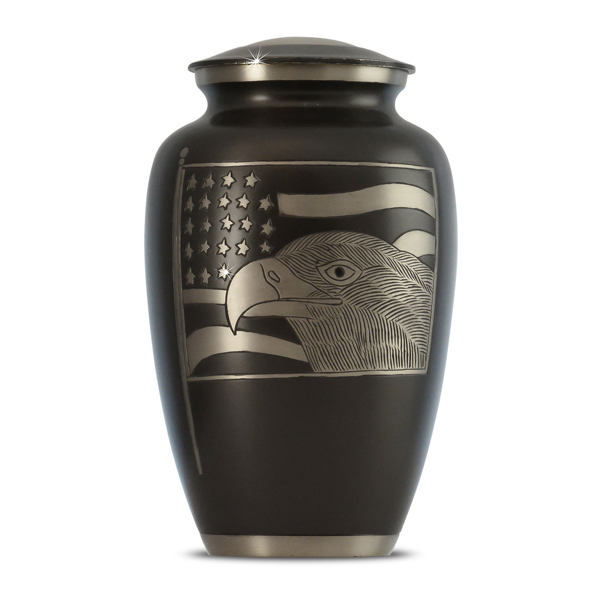 Timeless Eagle & Flag Brass Urn
