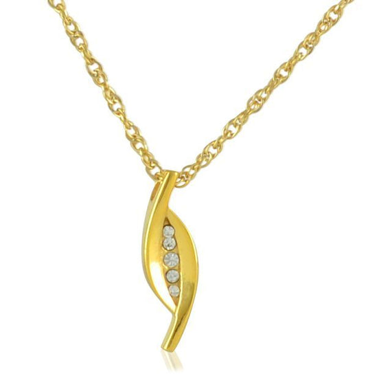 Crystalline Gold Steel Keepsake Pendant