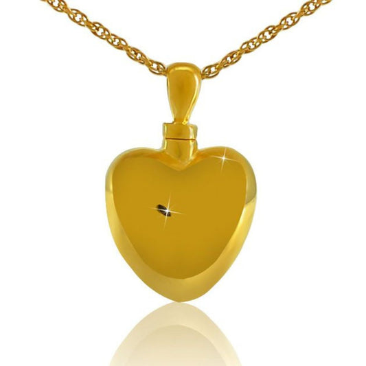 Gold Steel Heart Love Pendant