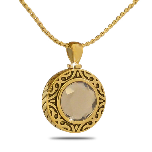June Light Purple Gold Steel Keepsake