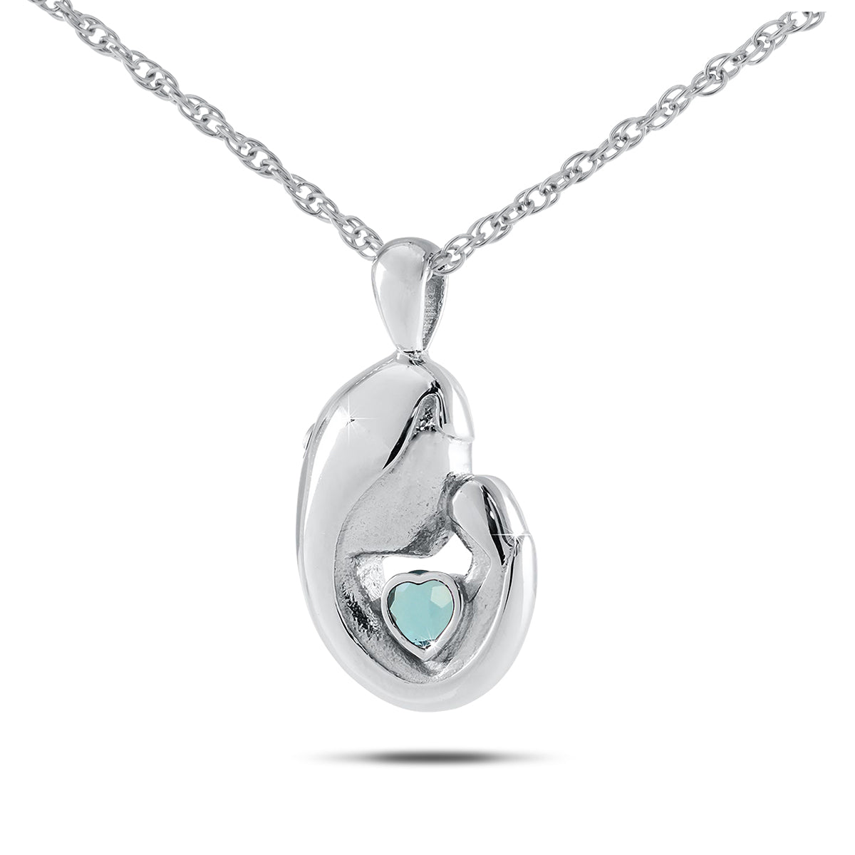 March w/ Aquamarine Sterling Silver Keepsake